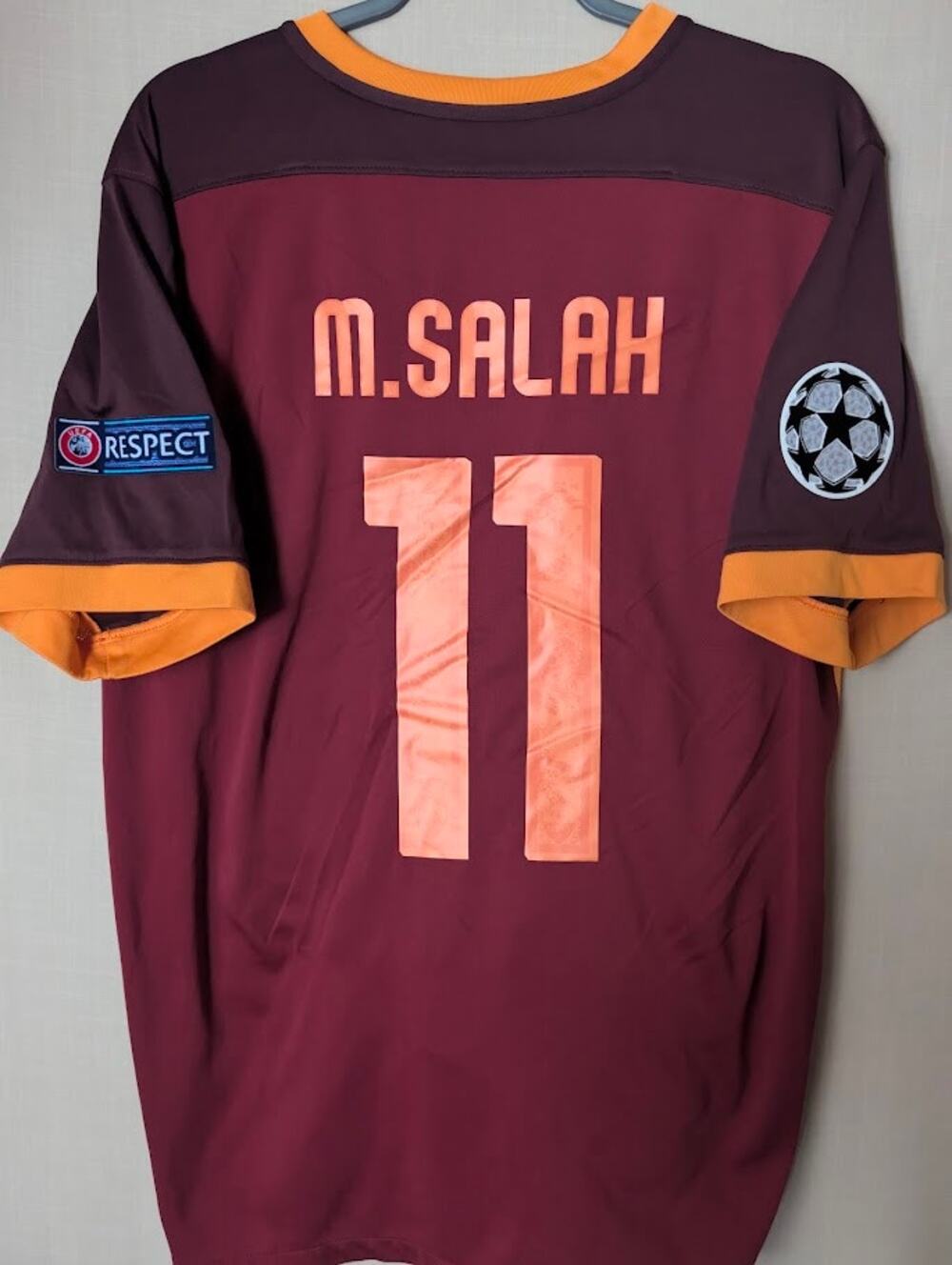 AS Roma 2015-16 Home Mohamed Salah Jersey Men's XL Nike UCL Patched